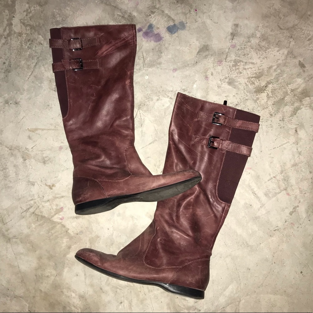 Burgundy Leather Boots